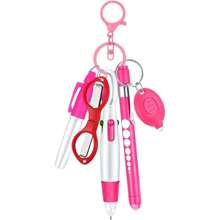 Best-Selling Nurse Pen Set, A Set Of 6 Nurse Pens Includes A Marker Pen, A Pen With A Light, A Retractable Ballpoint Pen, A Foldable Scissors, An ID Card Holder And A Lanyard.