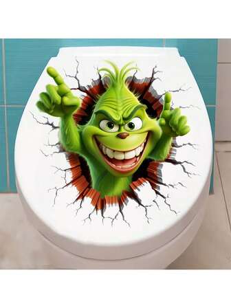 1 pièce Autocollants de toilette Père Noël, bonhomme de neige, élan. Autocollants décoratifs en PVC amovibles et autoadhésifs, faciles à déchirer, convenant à la décoration des toilettes, de la salle de bain et de la maison. Décorations de Noël, cadeaux d'anniversaire et de remise des diplômes, décoration de chambre, de cuisine et murale.