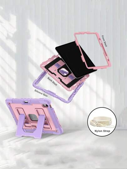 1pc Large Stand Tablet Case With Shoulder Strap, Compatible With IPad Mini 6 (2021)/Mini 7 (2024), IPad 10.2 7th 8th 9th (2019/2020/2021), IPad 10th 10.9 (2022)/IPad (A16) 11" (2025), IPad Air 4 10.9 (2020), IPad Air 5 10.9 (2022), IPad Air 11 M2/M3 (2024/2025), Tab A9 Plus 11", With Pencil Slot