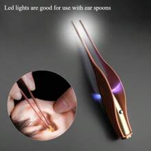 RAF 1pc LED Ear Cleaner Spoon, Handheld Flexible Tool For Earwax Removal, Soft Elastic Paint Surface, Ear Care Accessory, Hygienic Ear Spoon