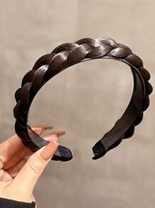 2025 New Twisted Braid Wig Hair Band | Voluminous High Crown Design + Fishbone-Braided Accent | Stylish Headband For Looks & Glamorous Events Hairband Hair Hoop