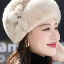 Fashionable Women's Faux Fur Knit Hat - Thick & Warm Winter Cap With Ear Flaps | Windproof & Stylish | Perfect For New Year Celebration