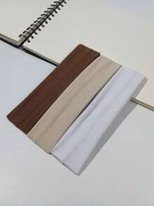 4pcs Solid Color Headbands Suitable For Daily Exercise Casual Hair Band Turban Headband Sweatband, School Stuff, College