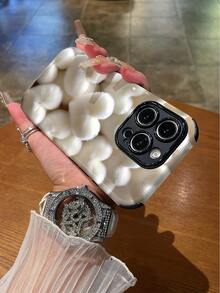 1 件时尚简约蓬松心形图案防震柔软 TPU+PC 二合一手机壳，适用于 Apple 11/12/13/14/15/16/16 Plus/16 Pro/16 Pro Max - 彩色 - 查看 4