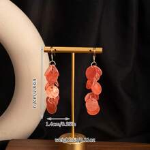 1Pair, Island Vacation Style Shell Long Tassel Ear Stud Earrings, Earrings, Creative, Individual, Simple And Elegant, Exaggerated Earrings, Fresh And Sweet For Women, Versatile, Exquisite And Fashionable Jewelry Earrings, Light Luxury And High-End Design