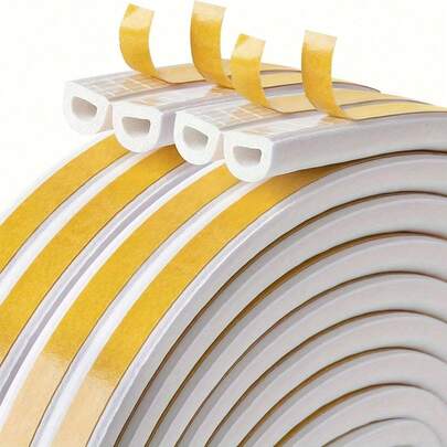 1 Roll 5.0meter Self-Adhesive Weatherproof Door & Window Seal Strip - Durable Plastic Insulation For Collision Prevention, Draft Protection & Energy Efficiency - Multi-Color Options (White, Yellow, Brown, Grey, Black), Simple Sealing Tape | Easyinstall Sealing, Sealant High Quality Room Decor Home Decor Wall Decor Wall Stickers Stickers Living Room Decor Personalised Stickers