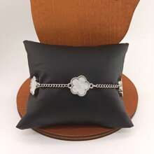 1 pièce Bracelet homme classique et élégant à motif de trèfle à cinq feuilles porte-bonheur