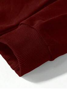 ROUND NECK SWEATSHIRT + SPORTY SWEATSHIRT SET - Maroon - View 4