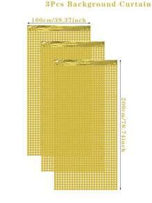 1/2/3/4件装金色派对装饰背景帘，方形塑料雨帘背景，生日派对装饰，婚礼装饰，圣诞节装饰，家庭派对房间墙面背景装饰，圣诞装饰，金属丝帘塑料横幅，生日礼物派对礼品，万圣节装饰，万圣节礼物，万圣节房间装饰，圣诞家居装饰，圣诞礼物，新年装饰