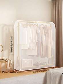 1 Pc Clear Coat Rack Cover, Dust Proof Zipper Enclosed Garment Bag Clothing Protector, Washable Hanging Garment Bag With Double Zipper/Single Zipper For Wardrobe Storage - Prevent Dust And Moisture From Coats, Suits, Dresses(Zipper Random One Small Zipper, Two Large Zippers) - Multicolor - View 18