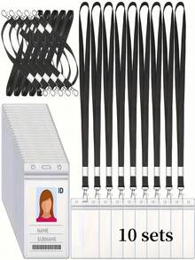 5 sztuk kolorowych różowych, niebieskich, czarnych smyczy, modny design unisex, odpowiedni do identyfikatorów biurowych, smycz na rejs, z obrotowymi haczykami do łatwego użycia, artykuły szkolne, powrót do szkoły - Wielokolorowe - Zobacz 19