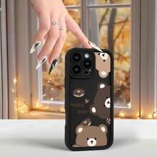 Funda de teléfono elegante Funda de teléfono de moda con estampado de oso de dibujos animados para iPhone 16/16Pro/16Promax/15/15Plus/15Pro/15Promax/14/14Plus/14Pro/14Promax/13/13Mini/13Pro/13Promax/12/12Mini/11/8/7/Se/Xsmax/Xr/Plus/Pro/Max Series presenta un estilo más individualista - 1 pieza - Ver 2