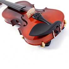 4/4 Acoustic Violin Case Bow Rosin Strings Shoulder Rest Natural - Redwood - View 7