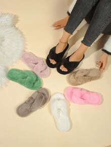 1 Pair Of Autumn And Winter Slippers For Women, Indoor Slippers, Open-Toe Slippers, House Slippers Women, Disposable Slippers For Guests, Bedroom Accessories, Suitable For Men And Women. Suitable For Interior, Bedroom, Living Room Wear, Travel Essentials