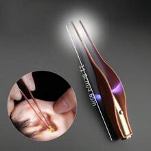 RAF 1pc LED Ear Cleaner Spoon, Handheld Flexible Tool For Earwax Removal, Soft Elastic Paint Surface, Ear Care Accessory, Hygienic Ear Spoon