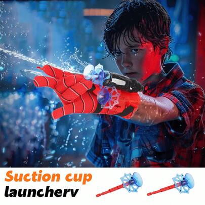 Spider Launcher Toy Set, Includes Spider Launcher, 10 Bullets, Spider Web Rope And Gloves, Role-Playing Toy Suitable For Children And Teenagers 3+ Years Old, Great For Party Decoration