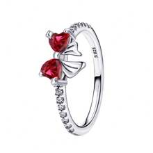 Nuovo anello in argento 925 con zirconia brillante a fiocco rosa, anello originale S925 per dita, anello da matrimonio fai-da-te, regalo di gioielleria fine per donne