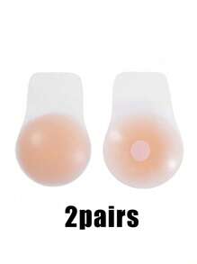 1/2 对加大码可重复使用硅胶乳贴 | 大胸自粘式提胸胶带 | 隐形圆形乳房贴纸，适用于吊带背心/露肩连衣裙，防下垂聚拢型乳贴 - 彩色 - 查看 15