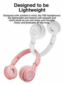 AXNEN 可折叠蓝牙耳机，无线耳机，高保真立体声，低音可调，内置高清麦克风，适用于智能手机/电脑/工作/旅行/家庭/办公室（黑色） - 黑色 - 查看 11