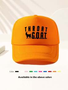 Mũ lưỡi trai unisex in chữ hình con dê, có thể điều chỉnh kích cỡ, thích hợp để chống nắng ngoài trời vào mùa xuân/thu, đi du lịch, đi biển, chơi thể thao, phong cách Y2K, mũ bố, mũ lưới, quà tặng ngày lễ tuyệt vời nhất. - Nhiều màu - Xem 12