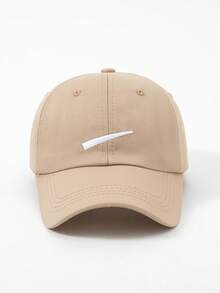 Women Street Style Fashionable Embroidered Plain Baseball Cap, Ideal For Spring/Summer Breathable And Daily Outfits - Slash - View 3