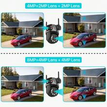 8MP 双镜头超高清 PTZ 摄像机，360° 旋转，AI 人体检测，全彩夜视，警报器警报，双向音频，WiFi/手机遥控，IP66 防水，适用于户外、家庭和商业用途 - 黑色 - 查看 7