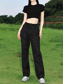 CAMEL CROWN 突击软壳裤女户外徒步裤防风防水加厚加绒直筒长裤 - 黑色 - 查看 1