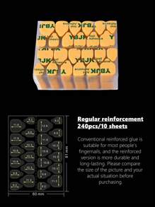 10/50/100pcs Double Side Glue Nail Sticker, Nail Glue Stickers Transparent, Waterproof - Black - View 10