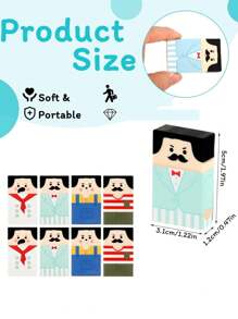 1/4pcs Cute Salaryman Erasers Bald Uncle Erasers Bulk Bald Eraser Desk Pet Fun Pencil Eraser Back To School Gifts For School Classroom Rewards Party Favors
