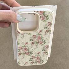 1 chiếc ốp lưng điện thoại bằng chất liệu TPU, họa tiết hoa hồng hồng bao phủ toàn màn hình, tương thích với iPhone/các điện thoại khác. - trắng - Xem 4