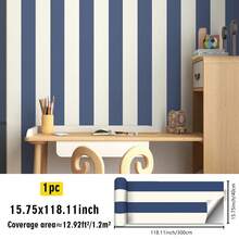 SUPSTICKER 1 rouleau de papier peint adhésif moderne et minimaliste à motif rayé, facile à décoller et à coller. Convient pour la décoration murale du salon, de la chambre, des armoires, des bureaux, des salles de classe, des dortoirs. Papier peint, stickers muraux, décoration murale, décoration de chambre, décoration de cuisine de 15,75*78,74/118,11/196,85 pouces
