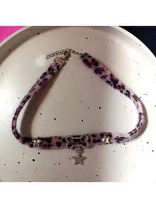 Y2K 猫爪星心形吊坠毛绒豹纹骨项链饰品女士哥特美学配饰垃圾摇滚珠宝 - 彩色 - 查看 5