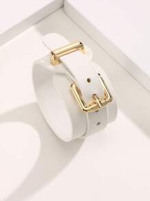 1pc New PU Leather Bracelet, Adjustable Length, Mother's Day Gift, Suitable For Men And Women, High Quality Electroplated Non-Fading