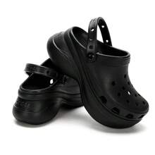 镂空木屐女鞋 2026 新款经典复古鲸鱼洞鞋，户外休闲套脚厚底露趾凉鞋，206302-001