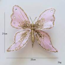 1 Stück handgemachte rosa Weihnachtsbaum Ornament Kollektion, Glitzer Pailletten Weihnachtsbaum Anhänger, Pailletten Schleife, Glitzer Schmetterling, Glitzer Kugel, rosa Schleife dekorierte Weihnachtsbaum Dekoration rosa Set Hängende Kugel, Weihnachtsritual Sinn, rosa verspielter Weihnachtsbaum