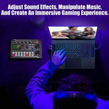 Podcast Equipment Bundle, With Podcast Microphone And V8 Sound Card, Voice Changer - Audio Interface -Perfect For Recording, Singing, Streaming And Gaming - Black F998 - View 12