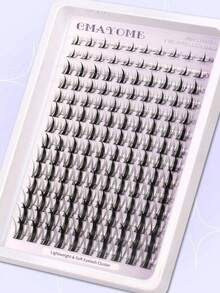 140/144片C型卷翘漫画风假睫毛簇，8-16毫米混合，柔软自然妆效，DIY单根假睫毛，易于使用且可重复使用，适合日常妆容 - C - 查看 5