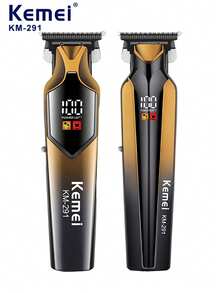 Máy cắt tóc điện KM-291, máy cắt tóc chuyên nghiệp, máy tỉa tóc không dây màn hình kỹ thuật số, máy cắt tóc nam dùng tại nhà, máy cắt tóc khắc họa tiết, sạc USB (1 chiếc) - Nhiều màu - Xem 4