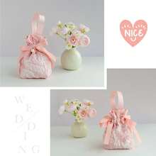 1/10 Túi quà cưới cao cấp: Thời trang và có thể gấp lại - Túi quà kẹo cầm tay miễn phí cho đám cưới - Màu Hồng baby - Xem 9