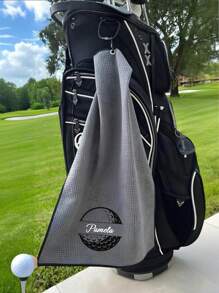 (Text cu model personalizat) Prosop sport de golf Prosop sport imprimat cu nasturi pentru alpinism Prosop sport ultrafin din fibră portabilă cu tijă de ștergere Prosop de yoga Prosop de golf cu pliere triplă