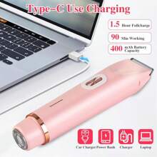 Unisex Electric Shaver, 2-In-1 Dual Head Electric Body Hair Trimmer, USB Rechargeable, Painless Hair Removal, Suitable For Women's Intimate Care, Waterproof Wet & Dry Use, Can Trim Leg, Bikini Line And Underarm Hair, Painless Depilation - Multicolor - View 9