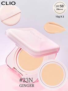 Clio K-Beauty KILL COVER MESH GLOW ESSENTIAL CUSHION FOUNDATION SET，15g*2 [含替换装]，SPF50+ PA++++，无瑕玻璃肌肤，亮泽肌肤妆容，保湿补水，无粉感，轻盈，可叠加遮瑕，韩妆 - 23N GINGER - 查看 2