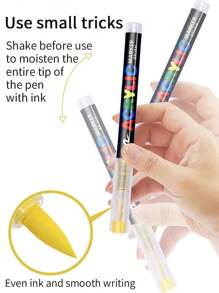 广纳软刷丙烯颜料马克笔，绘画美术用品毛毡文具套装，自由供墨系统，色彩丰富，着色页清晰，颜色可堆叠，覆盖力强，笔尖灵活柔软，弹性好，可粗可细自由绘制，非常适合神秘色彩、学校开学/返校季礼物、帆布鞋、T恤图案等其他光滑表面彩色装饰