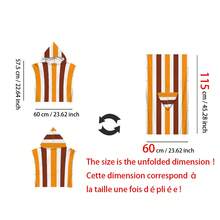 1 件多色条纹连帽斗篷,海洋元素,二合一超柔软超细纤维沙滩毯和带纽扣的连帽沙滩巾,可拆卸用作沙滩毯,超强吸水毛巾,适合旅行、泳池、潜水、冲浪、瑜伽、露营 - 彩色 - 查看 18