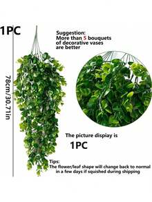 4pcs/2pcs Artificial Eucalyptus Vine Leaves, Fake Flower Wall Hanging Decor, Home/Garden/Restaurant Decoration Artificial Plants, Hanging Plant Vine Backdrop Green Plants - Green - View 9