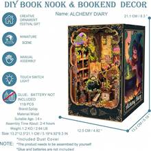3D Wooden Puzzle Book Nook Kit, DIY Miniature House Kit Greenhouse, Tiny House Kit For Adults To Build, Mini House Making Kit With Furniture, Halloween Christmas Decorations Gifts For Family And Friends