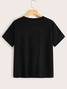 Playera Estampada para Hombre "Gatos Cósmicos Abducidos por Ovni con Diseño Divertido y Colorido en Estilo Espacial" - Negro - Ver 2