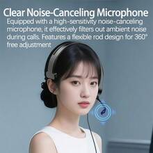 Headphones E06 Memory Foam Zero Pressure Ear Pads 12 Hours Of Wear Without Fatigue Lenovo-Level Call Noise Reduction Anti-Winding And Anti-Stretching Wire Single-Ear Customer Service Headset Black Type-C - Black Type-c - View 7