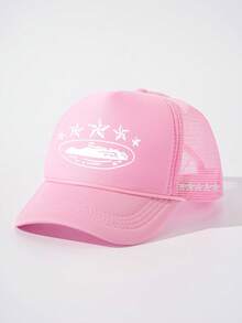 1pc Embroidered Five-Pointed Star Baseball Mesh Cap, Adjustable Outdoor Sun Protection Casual Hat For Men & Women, Suitable For Spring, Autumn, Travel, Beach, Y2K Style - Sponge Mesh Cap - View 18