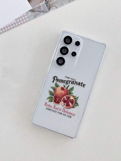 1 件个性化石榴字母图案透明防震 TPU 手机壳，适合作为送给伴侣和朋友的节日礼物，兼容三星、Nothing、Pixel、INFINIX、Redmi 系列